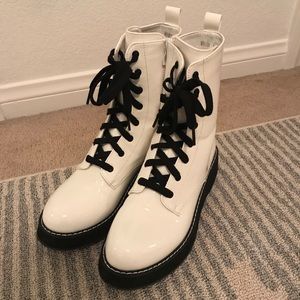PrettyLittleThing White Combat Boots